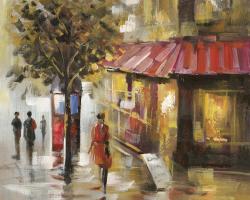 Abstract street with passers