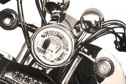 Realistic sepia motorcycle 
