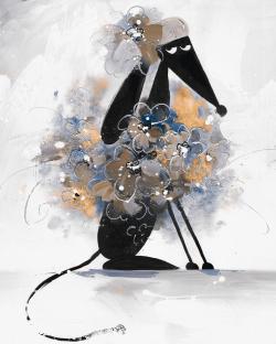 Chien levrier afghan en cartoon