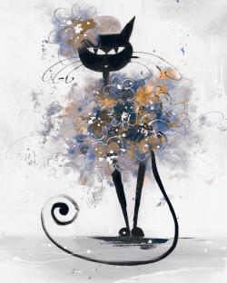 Cartoon black cat