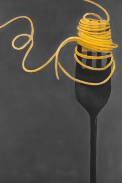 Spaghetti pasta around a fork