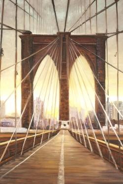 Sunset on the brooklyn bridge