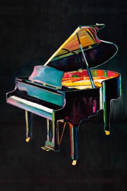 Colorful realistic piano