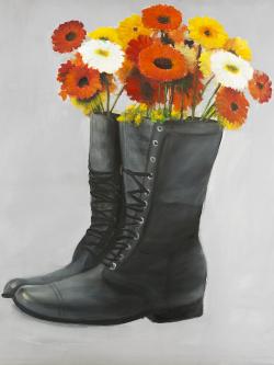 Bottes pleines de fleurs