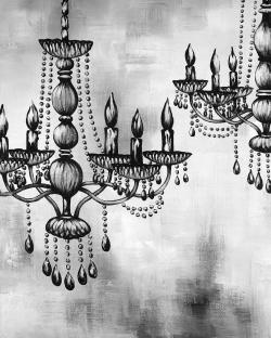 Two crystal chandeliers