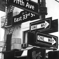 New york city signs in front of an appartment