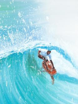Surfer in the middle of the wave