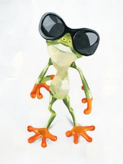 Funny frog with sunglasses