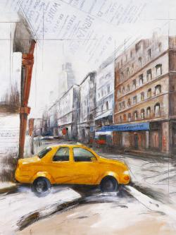 Taxi in the street sketch