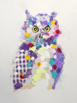 Textured abstract owl