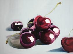 Cerises sombres lustrées
