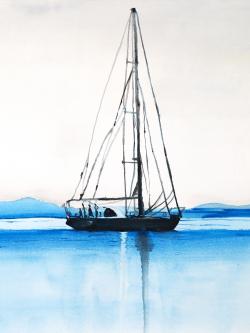 Sailboat on a calm water