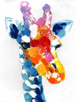 Girafe abstraite tacheté de couleurs