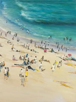 Foule à la plage l'été