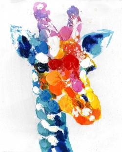 Girafe abstraite tacheté de couleurs