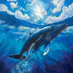 Swimming whale