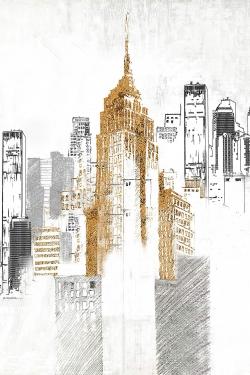 Blurry sketch style cityscape