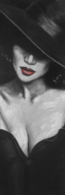 Mysterious red lips lady