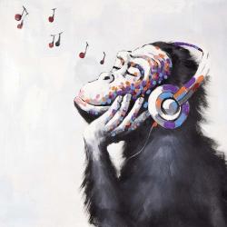 Monkey listening music