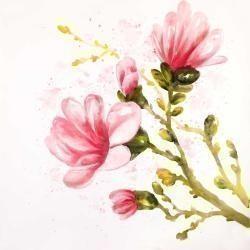 Fleurs de magnolia à l'aquarelle