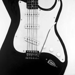 Black electric guitar