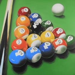 Pool table with ball formation