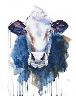 Vache à l'aquarelle