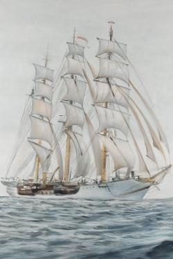 Ship by a cloudy day
