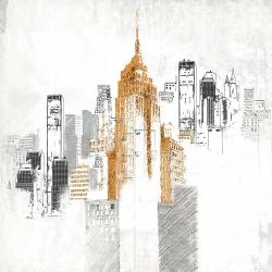 Blurry sketch style cityscape