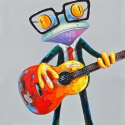 Drôle de grenouille à la guitare
