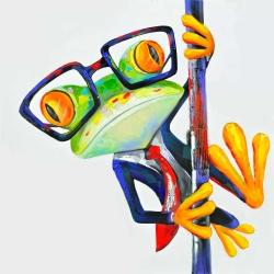 Funny frog with glasses