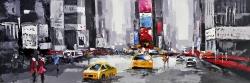 Abstract street with yellow taxis