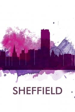 Sheffield city color splash silhouette