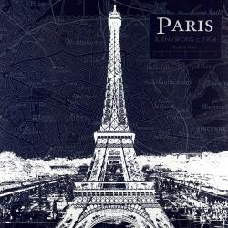 Paris blue print and eiffel tower