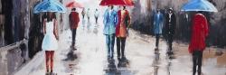Gens avec leur parapluie dans la rue