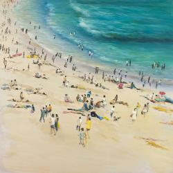 Foule à la plage l'été