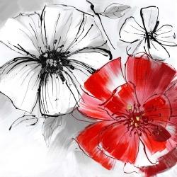 Red & white flowers sketch