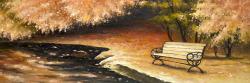 Banc de parc en automne