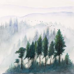 Mountains landscape in watercolor