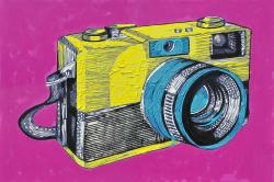 Colorful retro camera