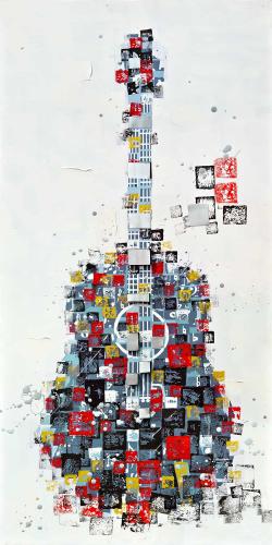 Guitare abstraite géométrique
