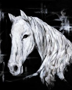 Vue de profil d'un cheval abstrait