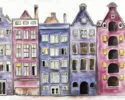 Vieilles maisons historiques d'amsterdam