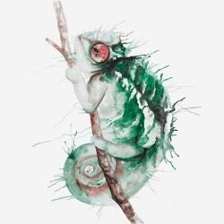 Watercolor chameleon