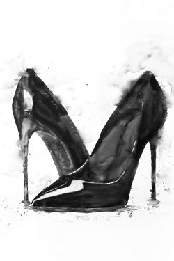 Black high heels shoes