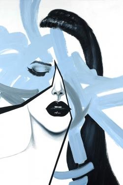 Abstract blue woman portrait