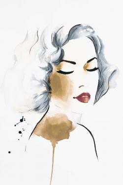 Femme classique à l'aquarelle