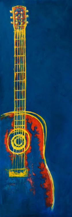 Guitare bleue abstraite et moderne
