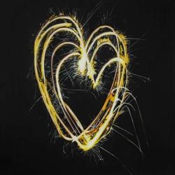Feux d'artifices en coeur