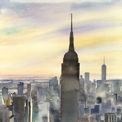 Sunset over new york city